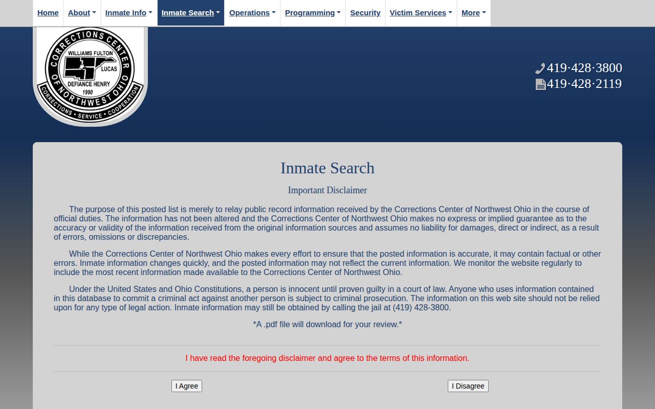 Fulton County CCNO inmate search for booking records