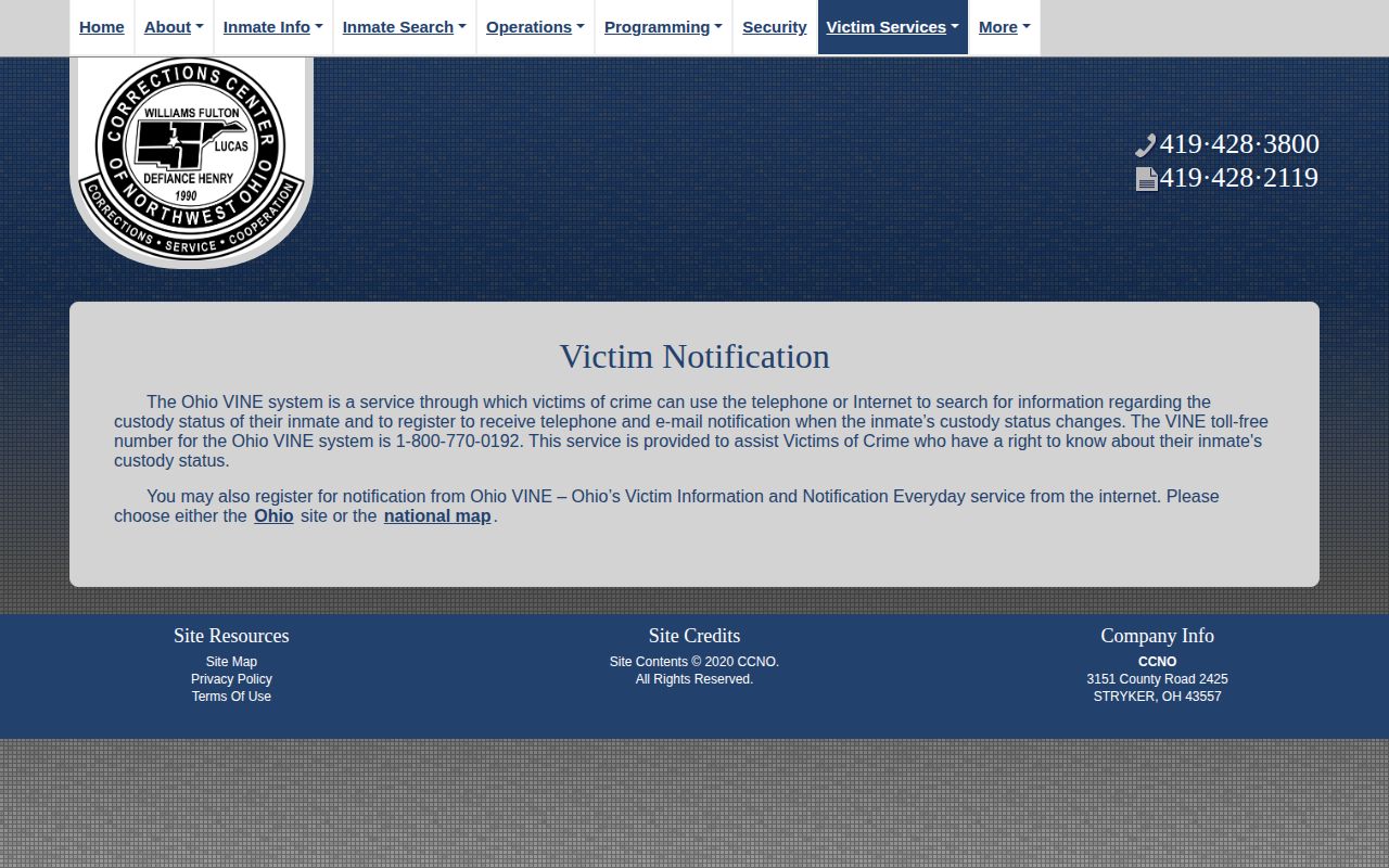 Fulton County CCNO VINE custody notification service