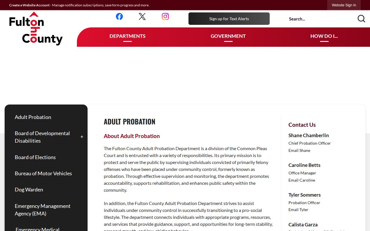Fulton County Adult Probation community-control violator information